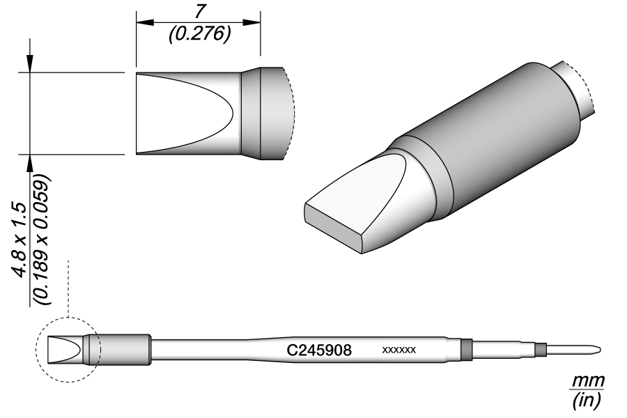 C245908 - Cartridge chisel 4.8 x 1.5 HT S1